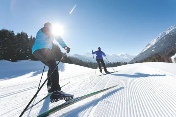 Langläufer auf der Piste