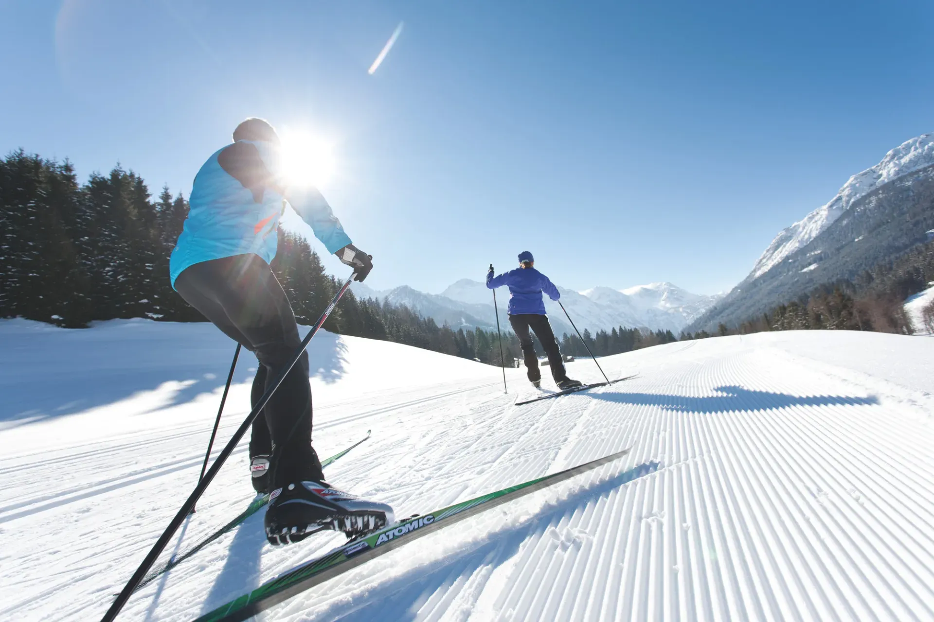 Langläufer auf der Piste